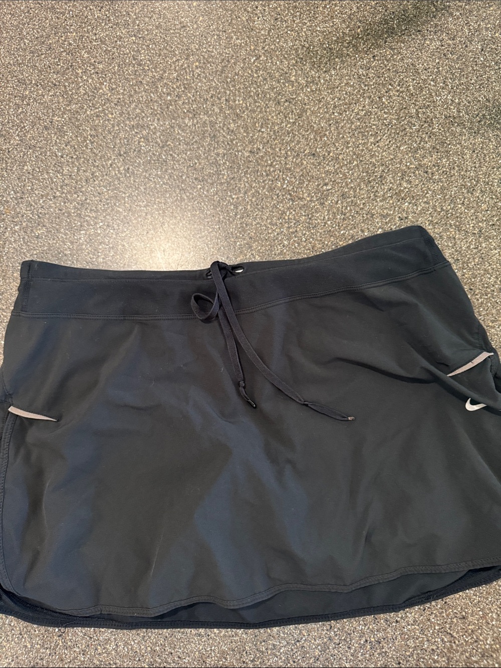 Nike Black Athletic Skort with Drawcord and Reflective Accents